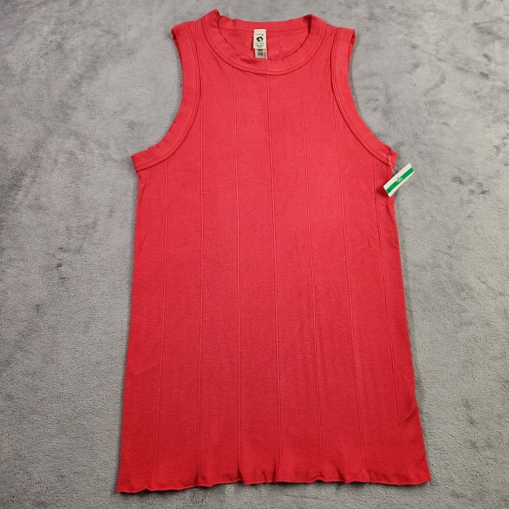 New Intimately Free People Red Ribbed Knit Tank Top Modal M L Sleeveless Shirt